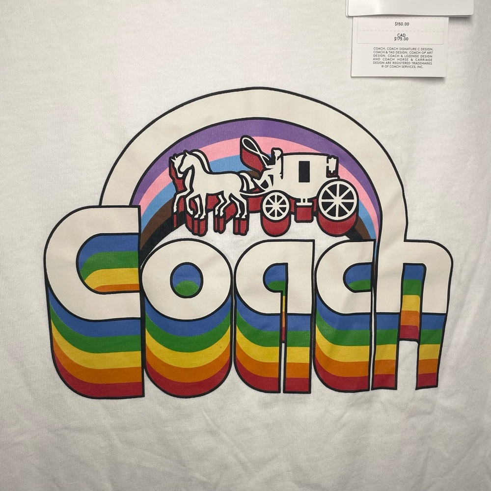 NWT Coach rainbow carriage and horse graphic tee - Picture 2 of 5